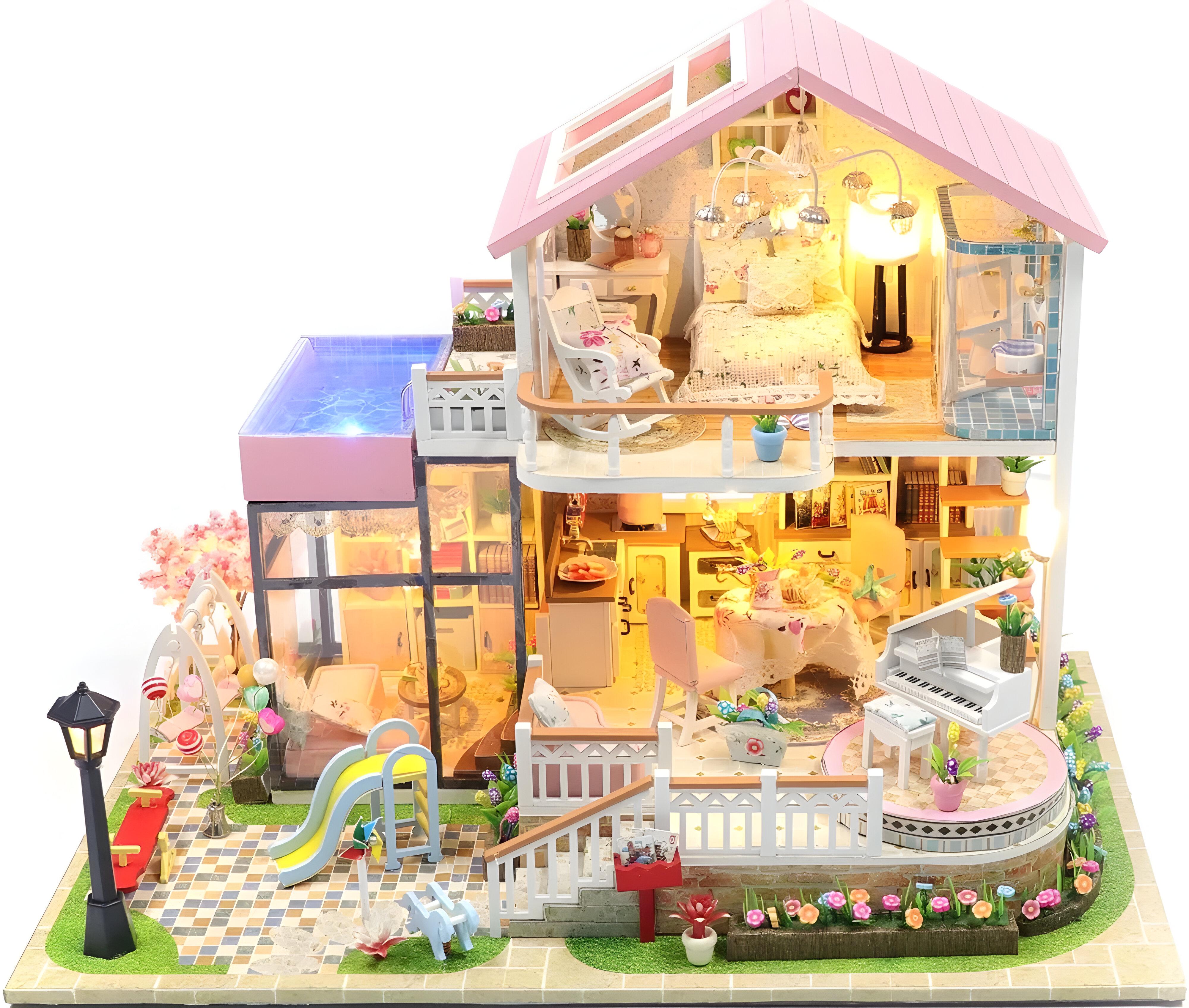 Конструктор 3D Румбокс Вилла Sweet Words своими руками со светом (13846)