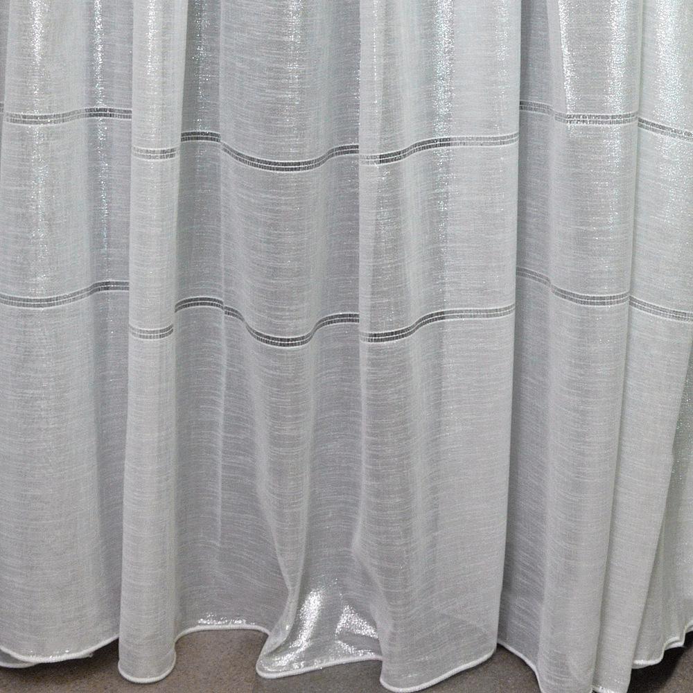Ткань тюль рогожка Atalante V-001 люрекс Серебро (16823)