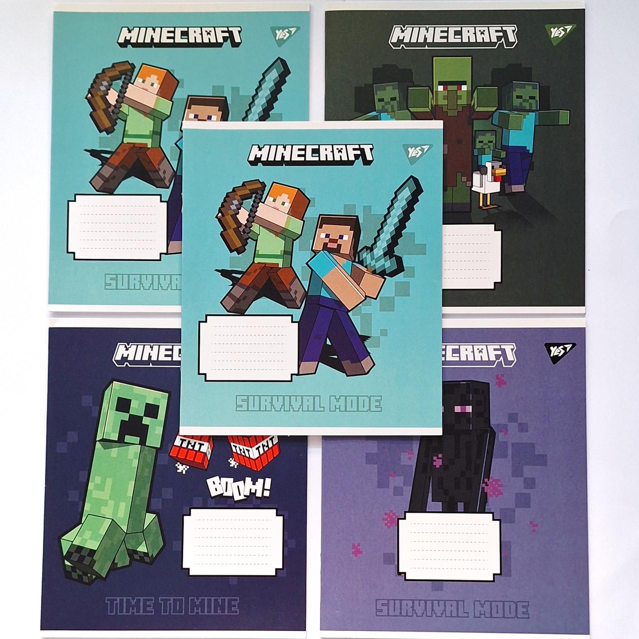 Комплект тетрадей школьный YES Minecraft Signs А5/18 клетка 5 шт. (767559)