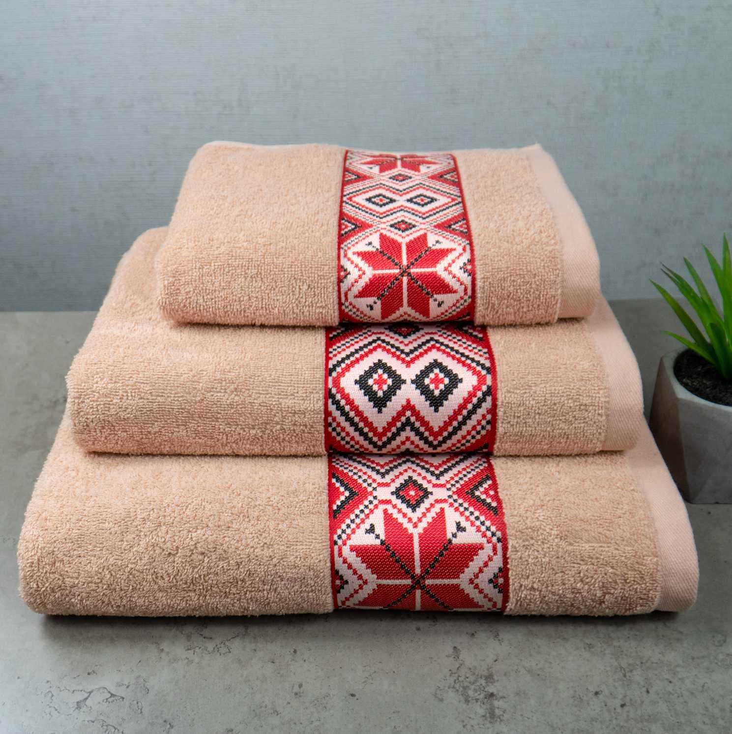 Комплект махрових рушників GM Textile Ukrainian style з вишивкою 450 г/м2 3 шт. Кремовий (450-k3-Ukr-Cream) Комплект махрових рушників GM Textile Ukrainian style з вишивкою 450 г/м2 3 шт. Кремовий (450-k3-Ukr-Cream)