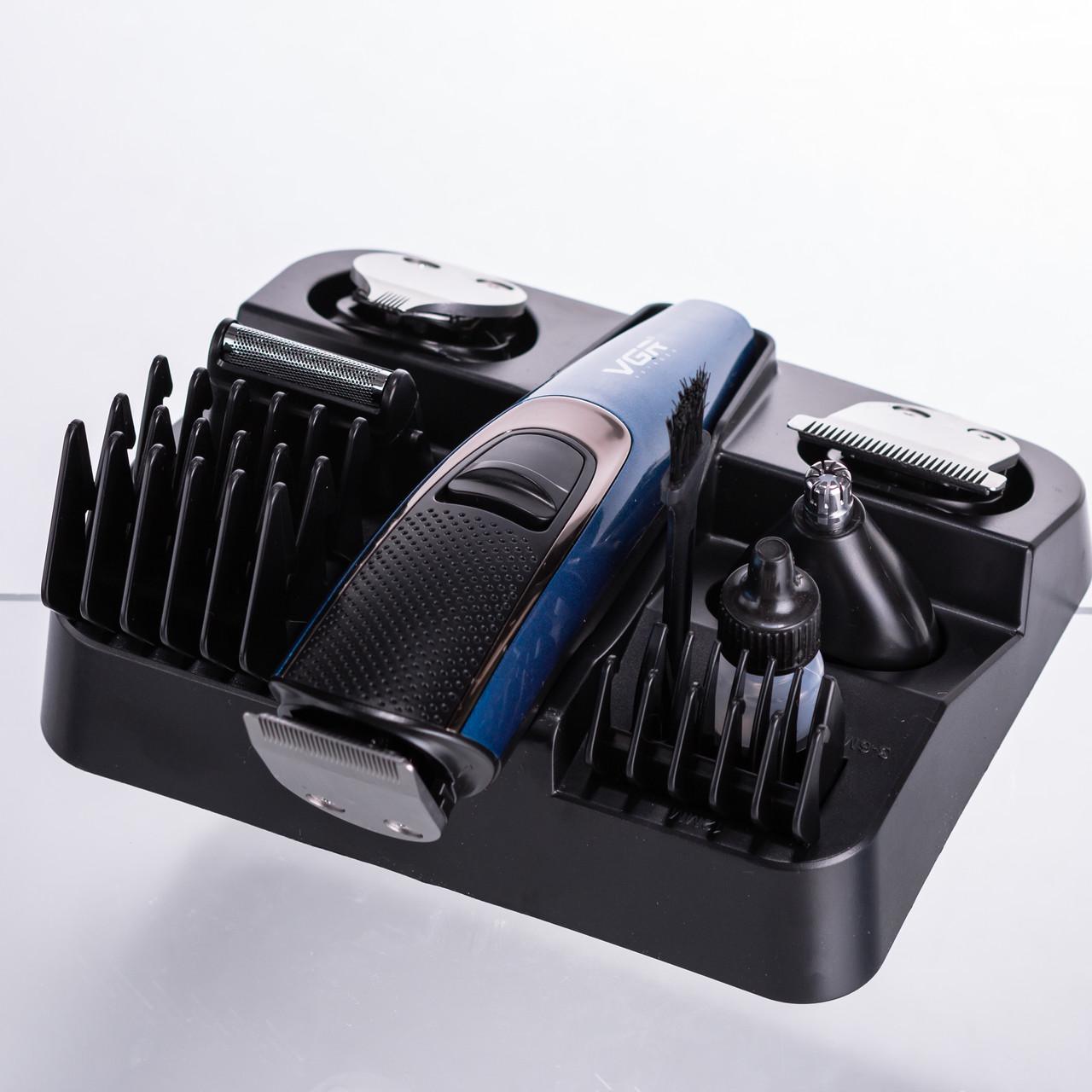 Тример для стрижки VGR V-172 4в1 з насадками Синій (7363) - фото 5 Тример для стрижки VGR V-172 4в1 з насадками Синій (7363) - фото 5