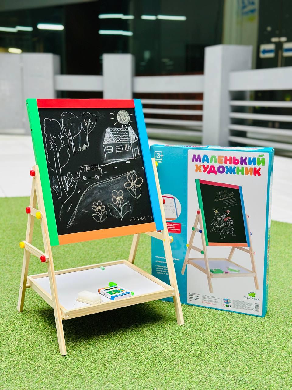 Мольберт детский двусторонний для рисования мелом/маркером/фломастерами деревянный (2732580376) - фото 6 Мольберт детский двусторонний для рисования мелом/маркером/фломастерами деревянный (2732580376) - фото 6