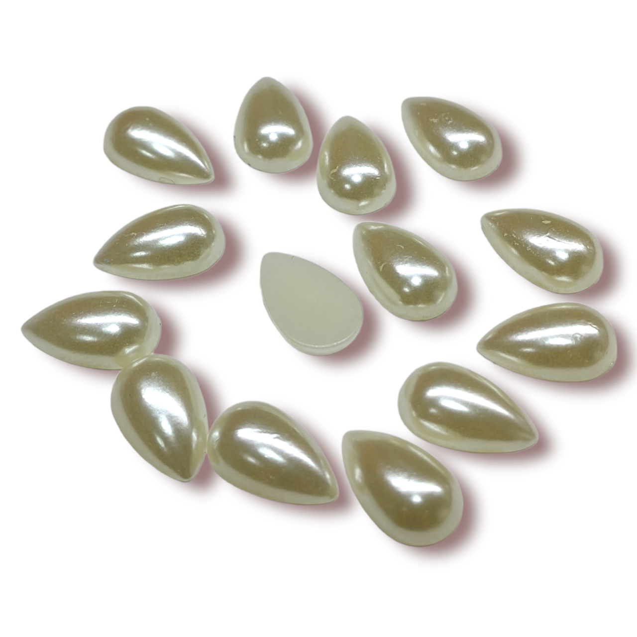 Полубусины с перламутром Капля 8х12 мм 25 г 125 шт. Кремовый (ПБ0812я02)