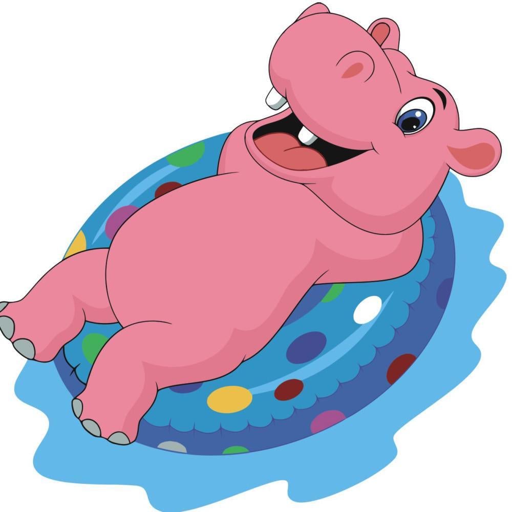 Картина по номерам Strateg Премиум Бегемотик на кругу с лаком 30х30 см (ES095)