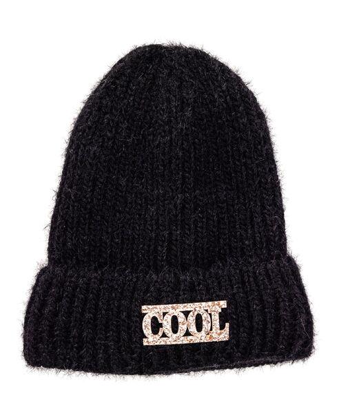 Шапка дитяча для дівчаток Ніка D817 фліс 50-54 см Чорний