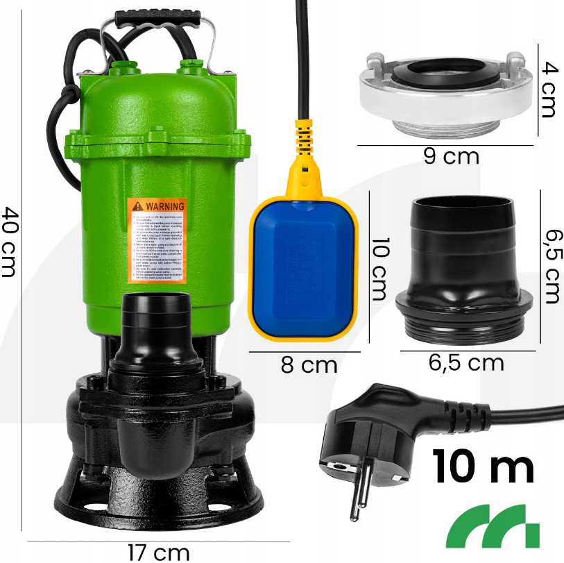 Дренажний насос для брудної та чистої води MalTec 570 Вт 18000 л/год - фото 2 Дренажний насос для брудної та чистої води MalTec 570 Вт 18000 л/год - фото 2