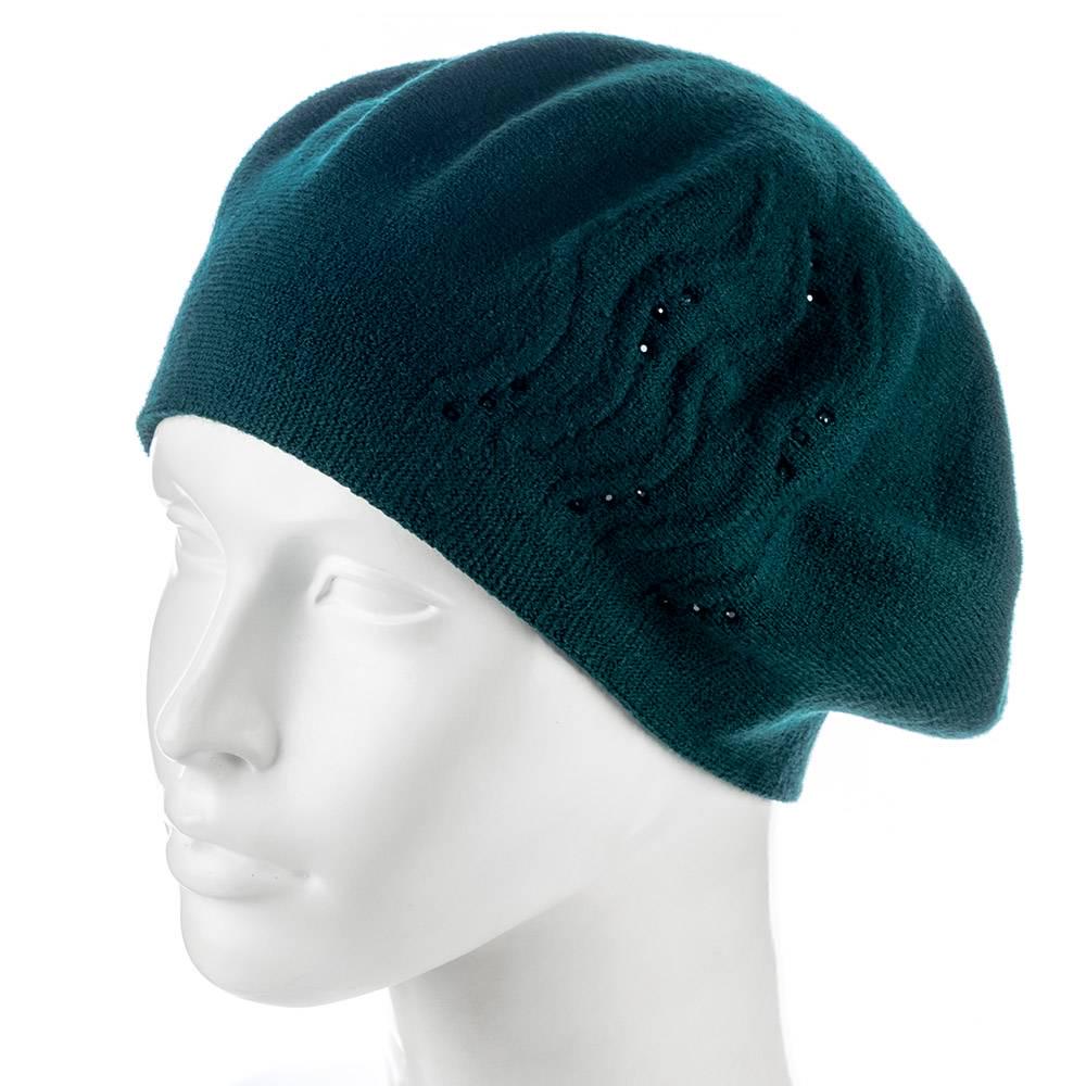 Берет женский Zolly ZH215 двойной тонкой вязки Зеленый