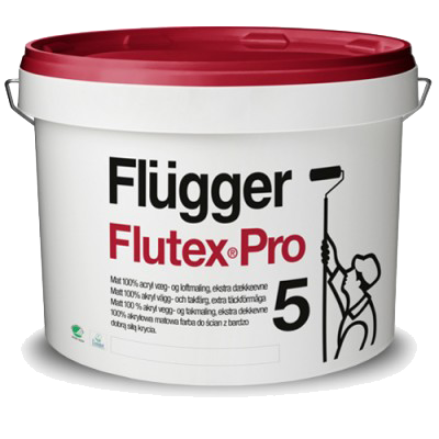 Краска акриловая матовая Flugger Flutex Pro5 9 л Белый