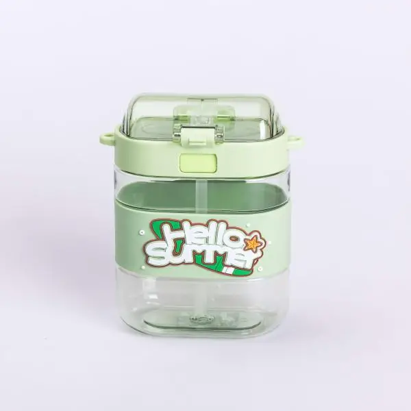 Пляшка для води дитяча Hello Summer з ремінцем 560 мл Оливковий (HP-14-36GR) - фото 3