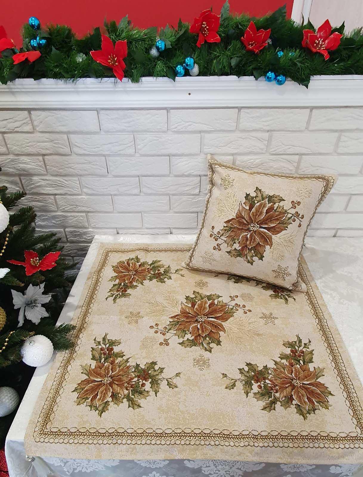 Набор новогодний квадрат 80x80 + наволочка 45х45 ST-161 Sari (CN11231)