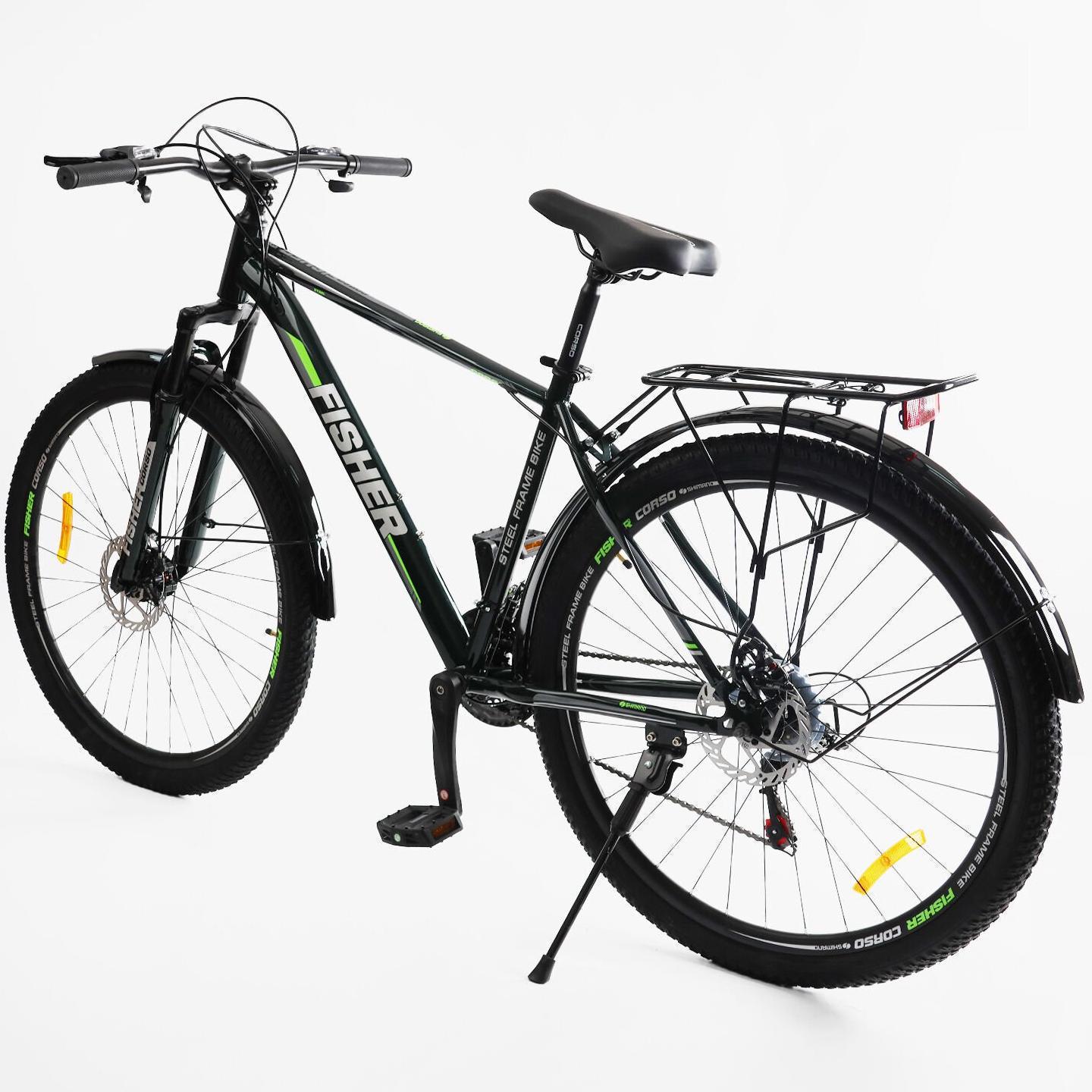 Велосипед горный Corso Fisher 29" с багажником рама 19" Серый - фото 3