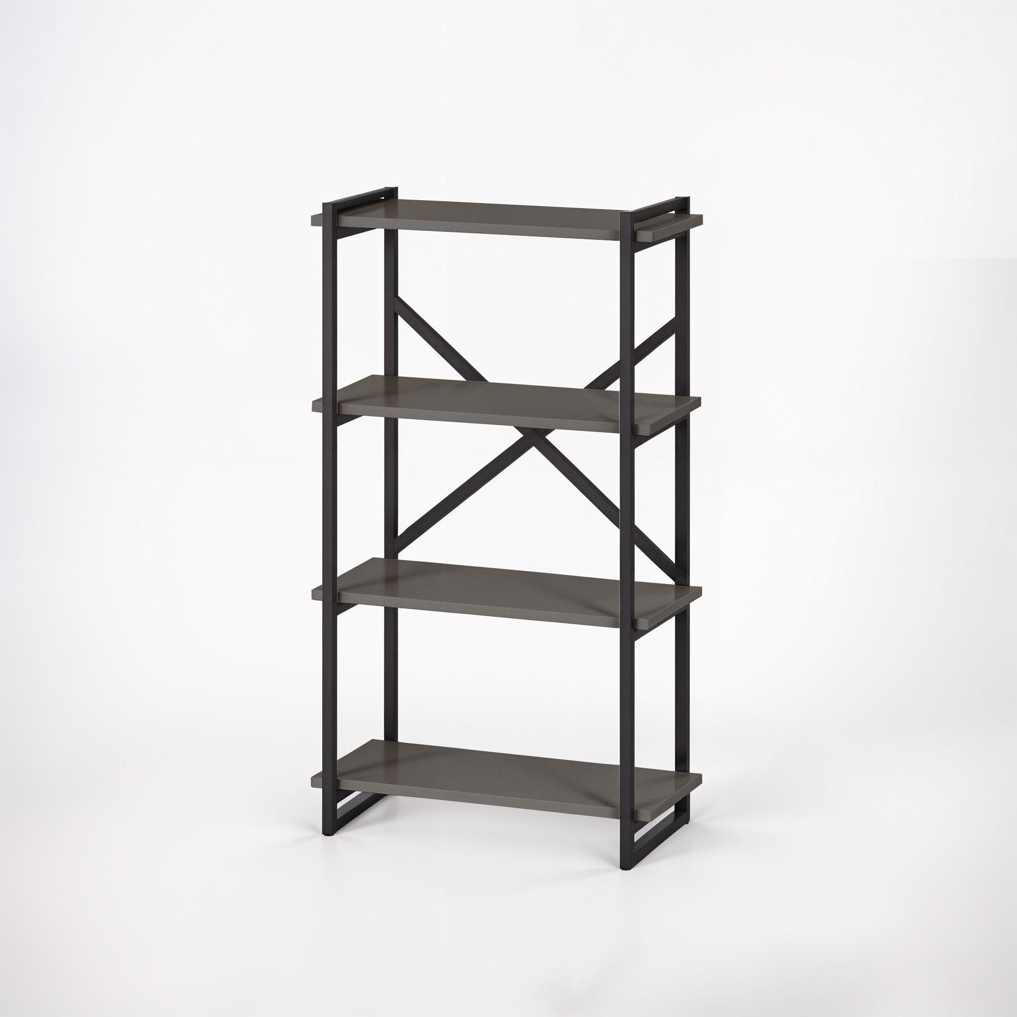 Стеллаж в стиле лофт на 4 полки Ant-2 700х300х1400 мм Антрацит - фото 2