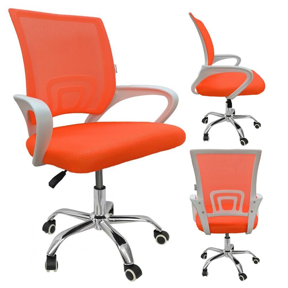 Крісло офісне комп'ютерне Bonro 619 Біло-жовтогарячий (4477) - фото 2