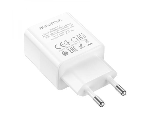 Устройство зарядное сетевое Borofone BA77A Insightful Type-C PD/QC 30W White - фото 4