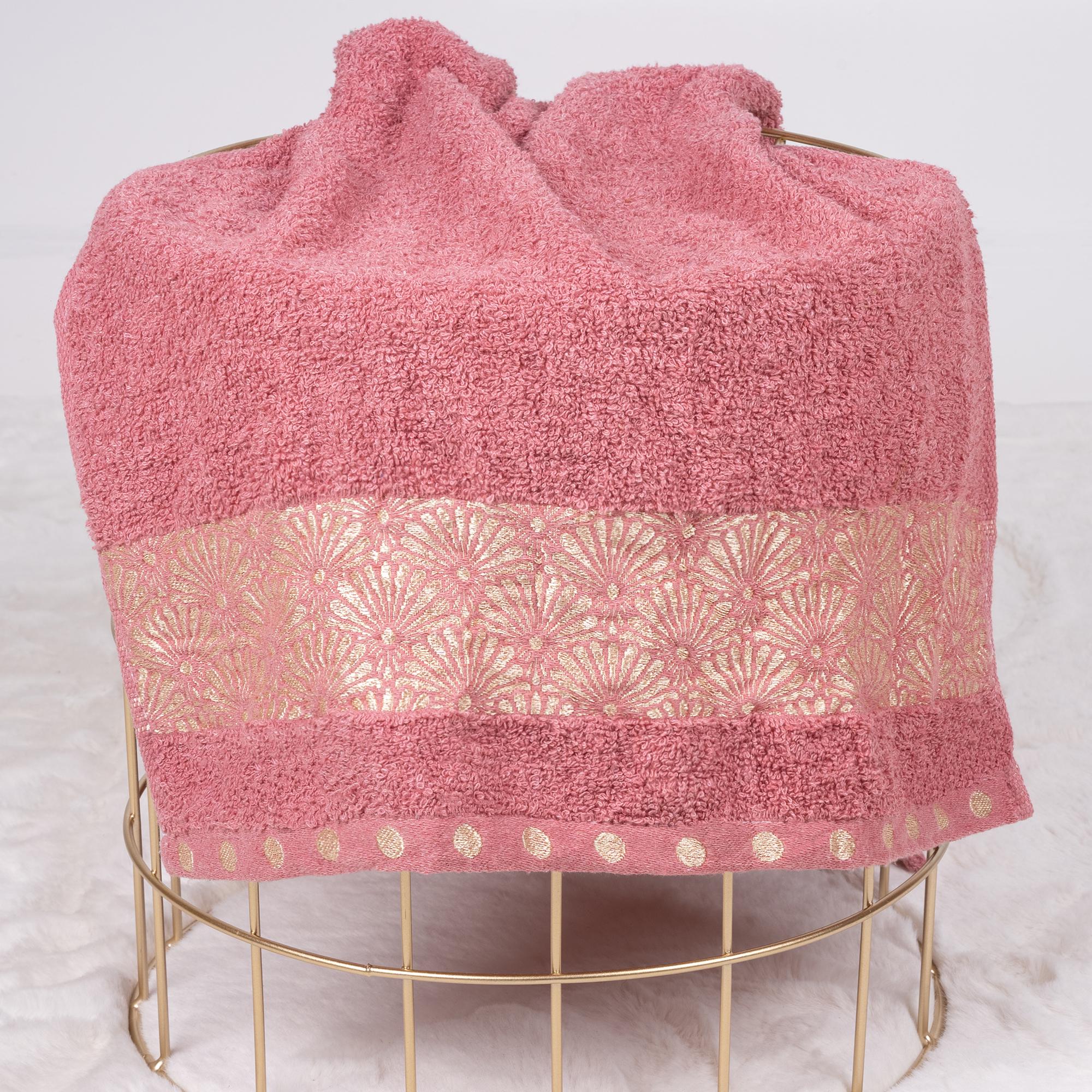 Полотенце банное Ромашки золотистые 140х70 см Розовый (86137)