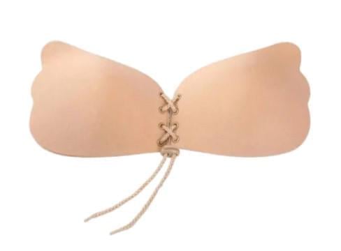 Бюстгалтер-невидимка силиконовая Lesko Fly Bra XT-003 Бабочка D Бежевый