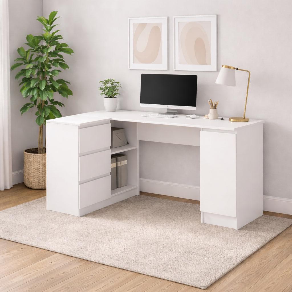 Письмовий стіл кутовий Mebel Service 1Д3Ш Білий (34112433)