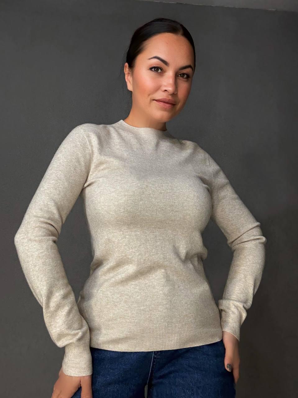 Свитер женский A-N 2403 водолазка гольф базовый с круглым горлом OS Бежевый (5715) - фото 7 Свитер женский A-N 2403 водолазка гольф базовый с круглым горлом OS Бежевый (5715) - фото 7