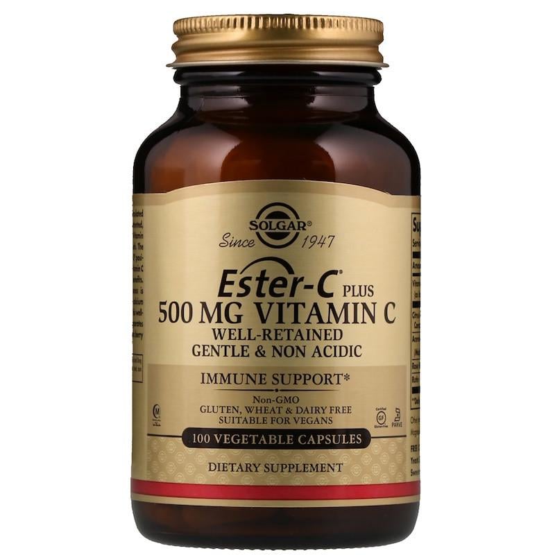 Витамин С SOLGAR Ester-C Plus Vitamin C 500 мг/аскорбат кальция/100 капсул (1064565645)