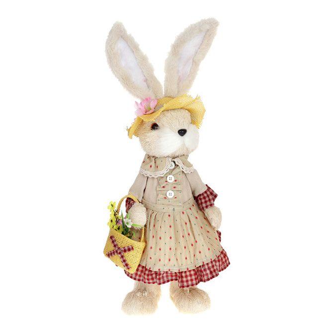 Декоративная пасхальная фигурка Flora Кролик девочка с сумочкой 51 см (42024)