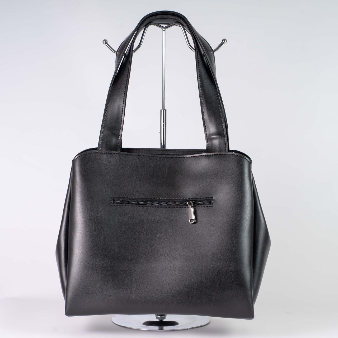 Сумка женская шоппер из экокожи XENIA № 02-25 Черный - фото 3 Сумка женская шоппер из экокожи XENIA № 02-25 Черный - фото 3