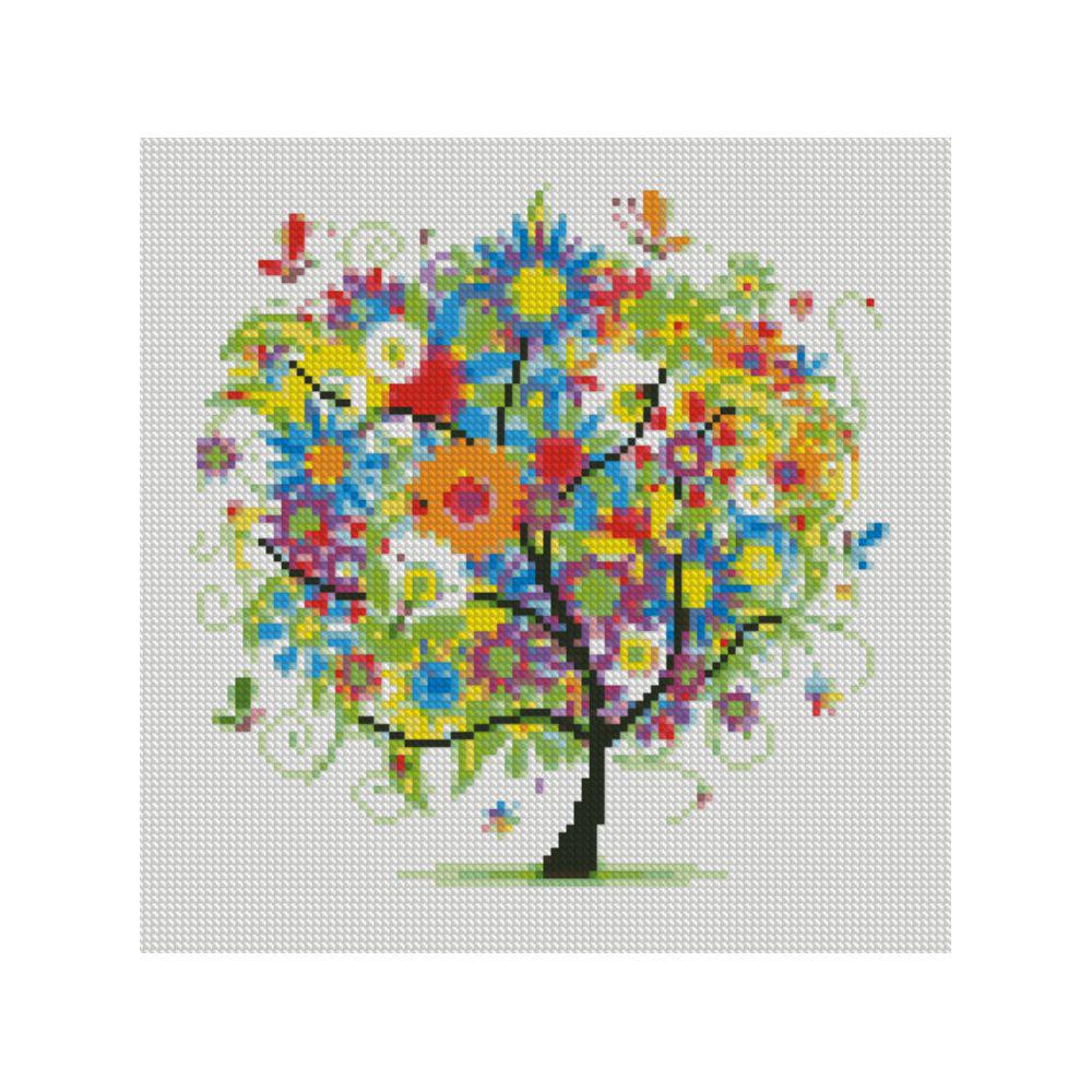 Алмазная мозаика Strateg Цветочное дерево 30х30 см (Str-CA-0023)