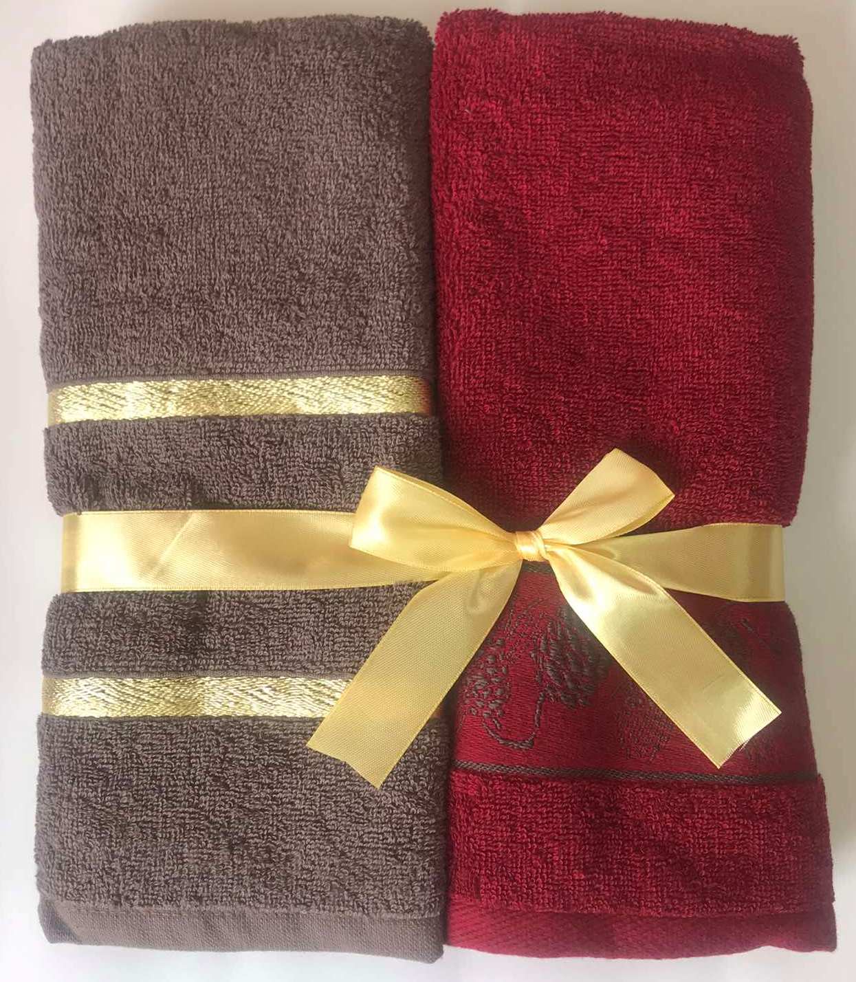 Подарочный набор полотенец Ideal 50х90 см Бордовый/Шоколадный (1461158)