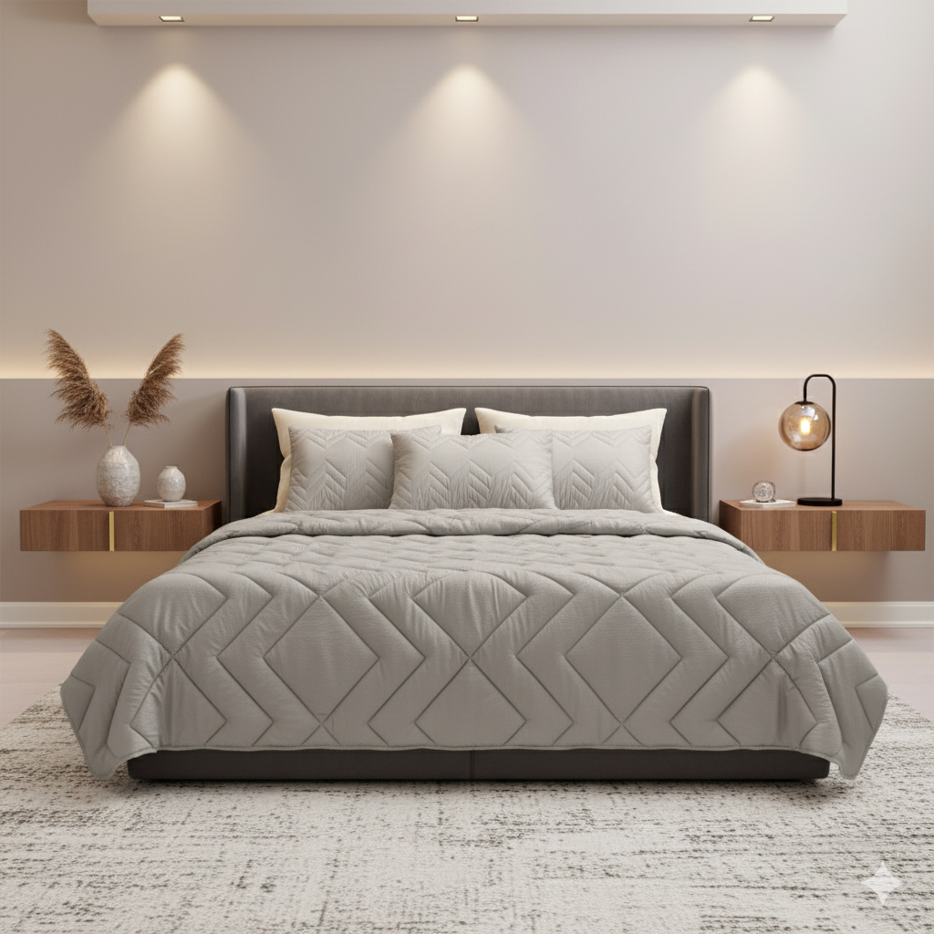 Ковдра зимова IDEIA Nordic Comfort антиалергенна полуторна 140x210 см Сірий (1863177201)