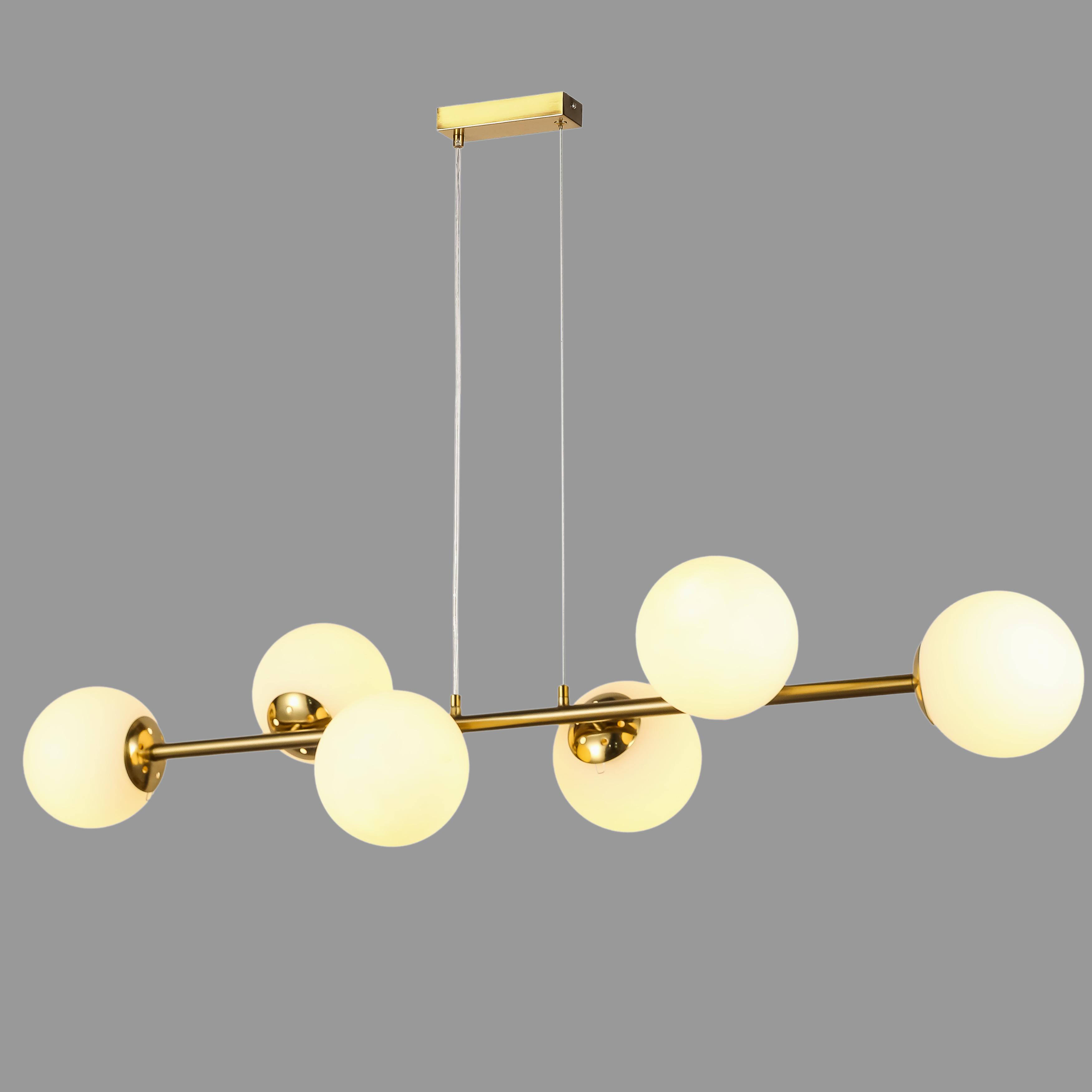 Люстра длинная на 6 ламп 115 см Бронзовый (84-1021-6 GAB+WH)