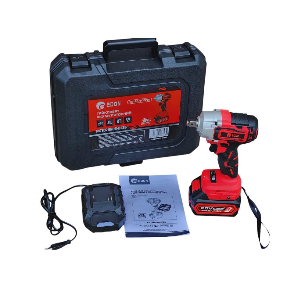 Гайковерт акумуляторний EDON ED-20/500PBL (29589618) - фото 3 Гайковерт акумуляторний EDON ED-20/500PBL (29589618) - фото 3
