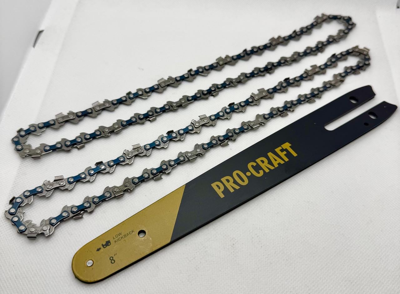 Комплект цепь шина для аккумуляторной минипилы Procraft PKA44Li 46 звеньев/23 зуба mini 1/4 шаг 1/1 мм 2 шт. (2508393128)