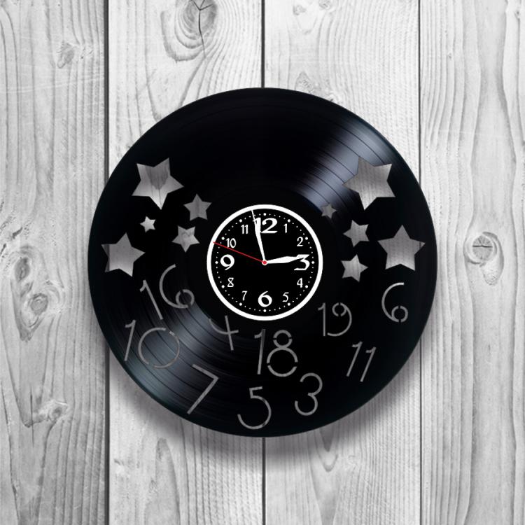 Часы настенные Лофт-ретро 0255 из виниловой пластинки