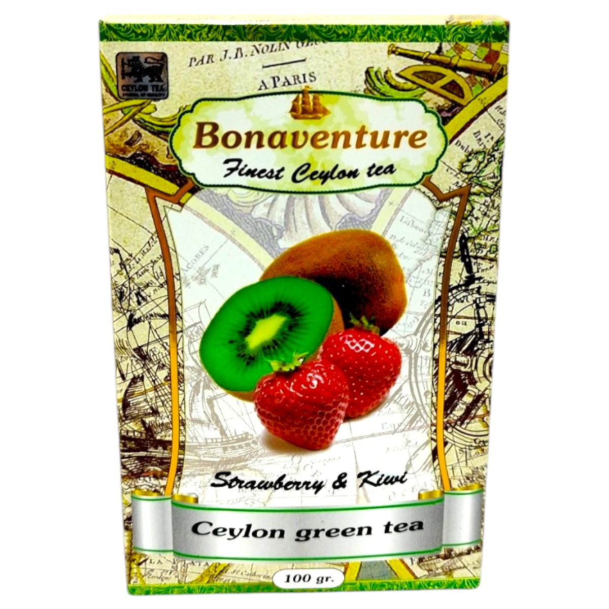 Чай зелений Bonaventure Полуниця і ківі OPA 100 г