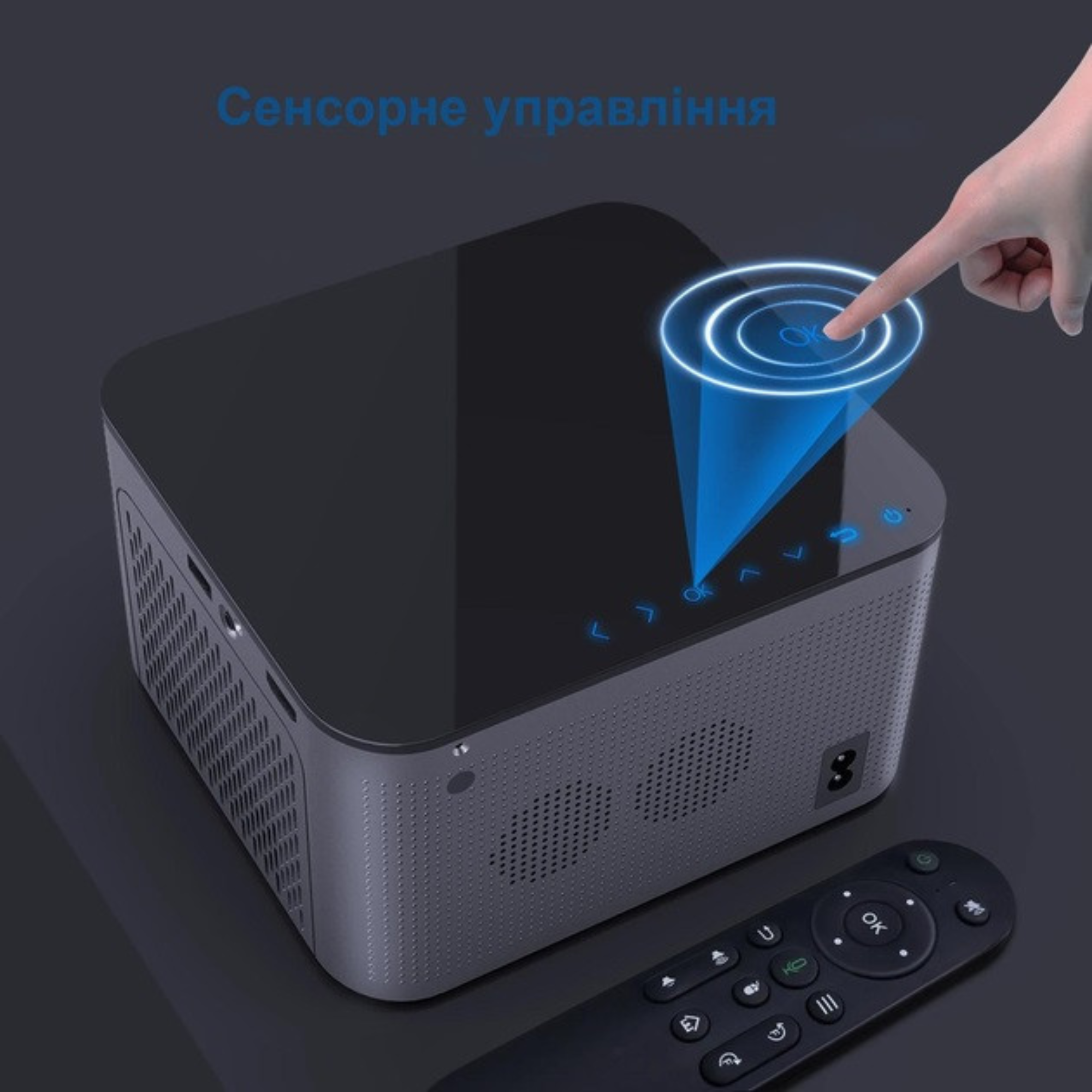 Проектор HY350 Pro 580ANSI Android 11 4K 1080P Wifi6 голосове керування Allwinner H713 електронний фокус BT 5.0 домашній кінотеатр Grey (GS-266) - фото 2 Проектор HY350 Pro 580ANSI Android 11 4K 1080P Wifi6 голосове керування Allwinner H713 електронний фокус BT 5.0 домашній кінотеатр Grey (GS-266) - фото 2