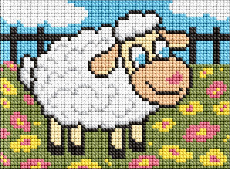 Алмазна мозаїка без підрамника Ideyka Білий баранчик 15х20 см (Id-AMM1078)