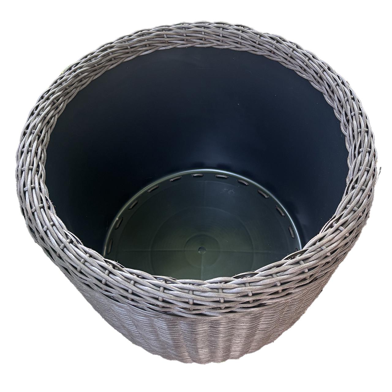 Кашпо велике для рослин та квітів з штучного ротангу/ручної роботи 90 л Чесаний венге - фото 2 Кашпо велике для рослин та квітів з штучного ротангу/ручної роботи 90 л Чесаний венге - фото 2
