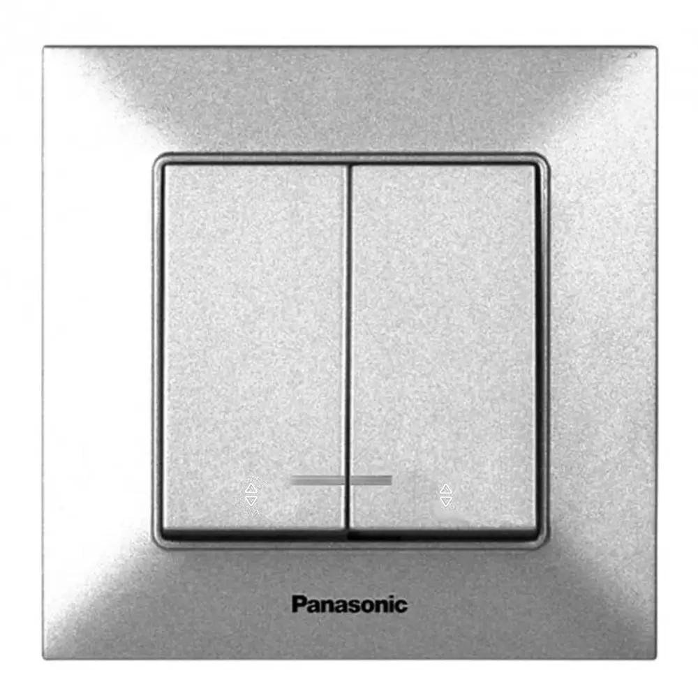Выключатель проходной Panasonic Arkedia Slim 2-кл Серебристый (15604-е) Выключатель проходной Panasonic Arkedia Slim 2-кл Серебристый (15604-е)
