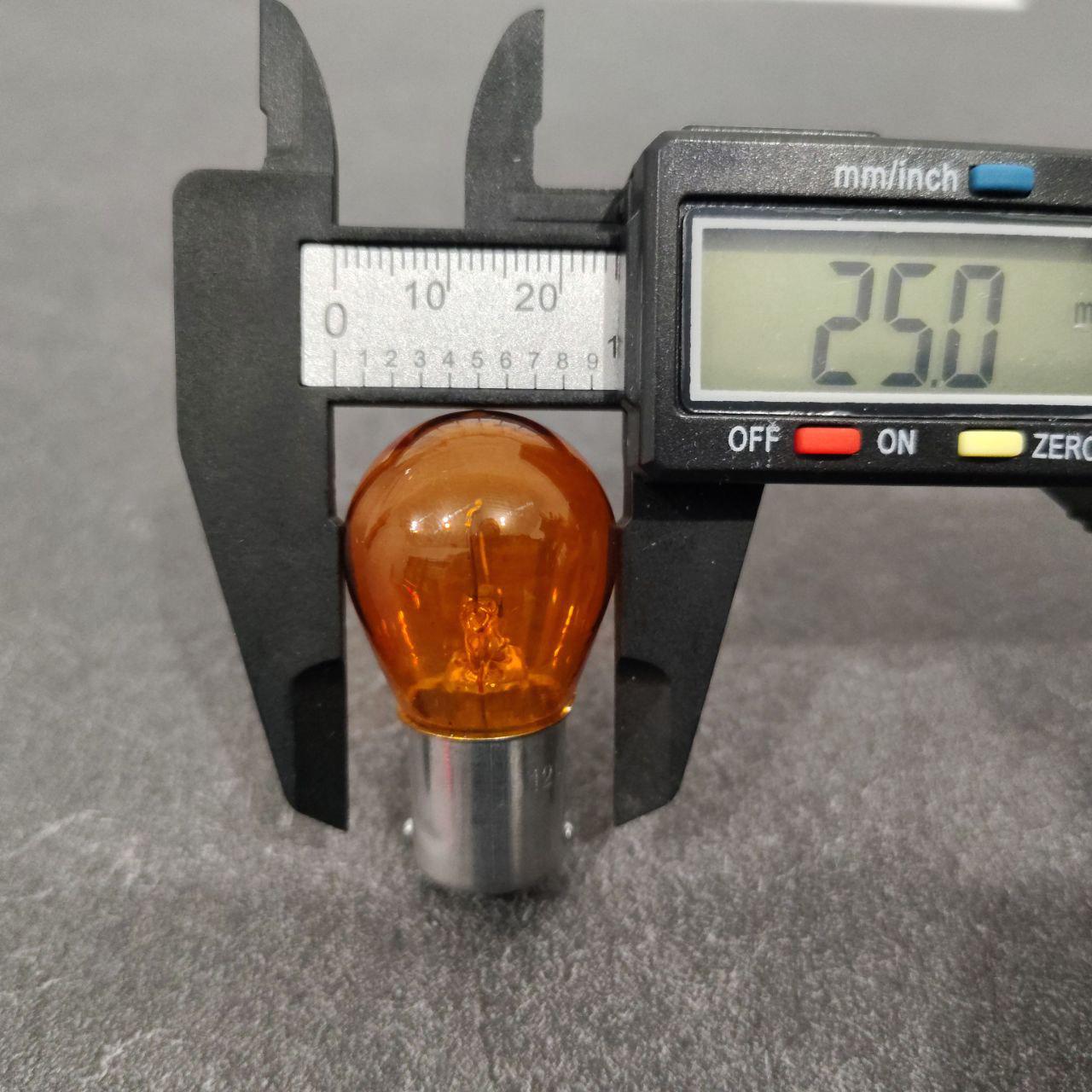 Автолампа P21W 1156 BA15s S25 12V 21W Желтый (640STORE3) - фото 3