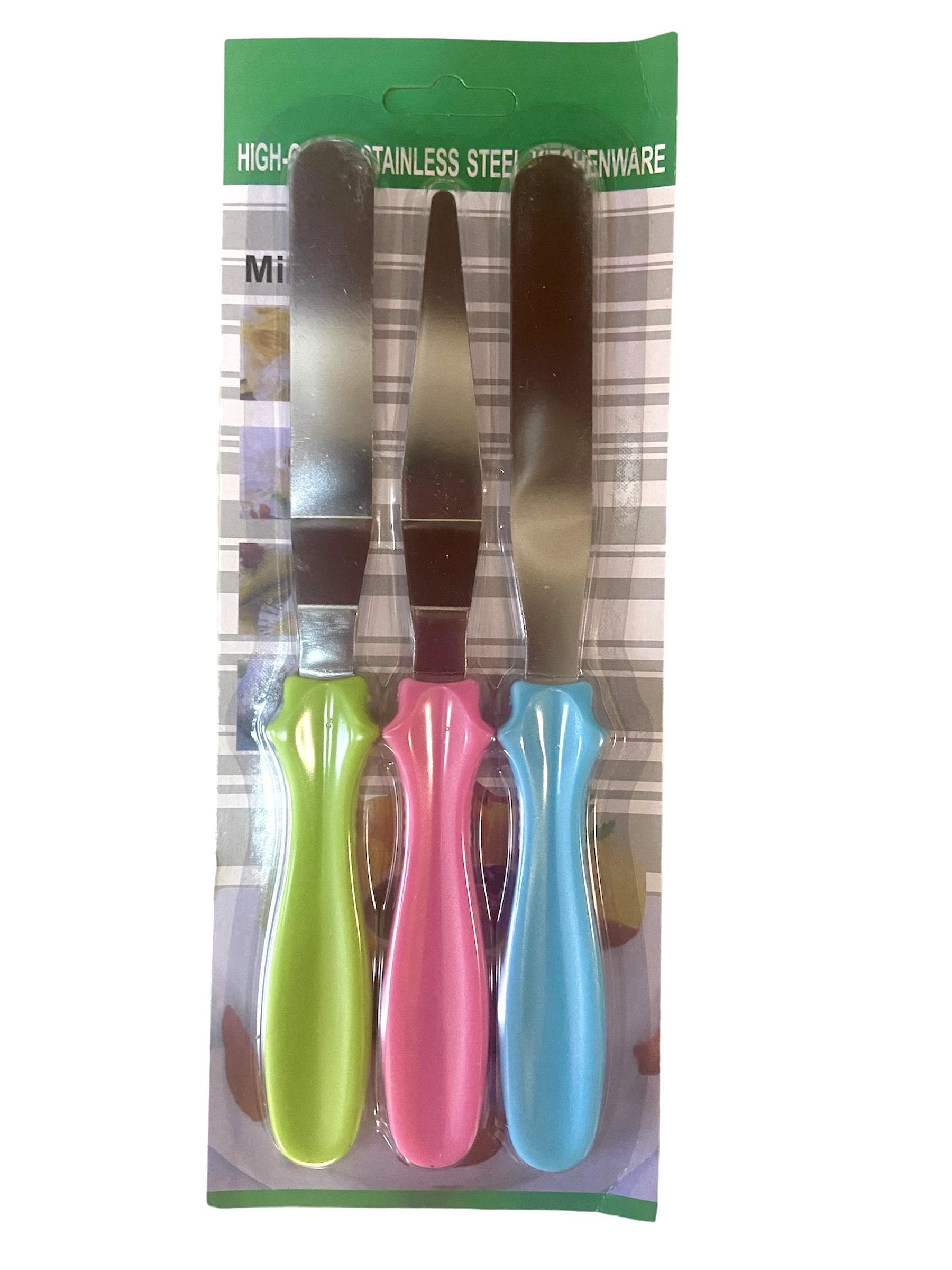 Набор кондитерских шпателей из нержавеющей стали 3 шт. 23 см