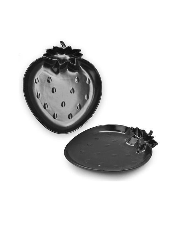 Блюдо фарфоровое HOME клубника 10" 25,5х21,5х3 см Черный (MC3674-10BL)