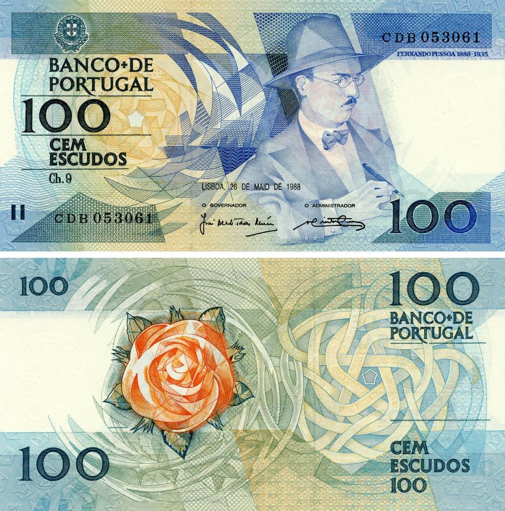 Коллекционная банкнота Португалия 100 эскудо 1988 UNC P179e4 (Б18254)