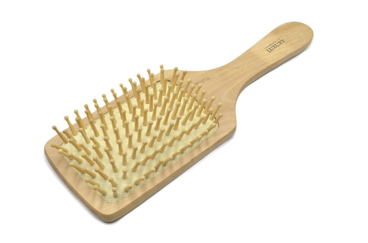 Щетка массажная для волос деревянная Beauty Luxury HB-03-12