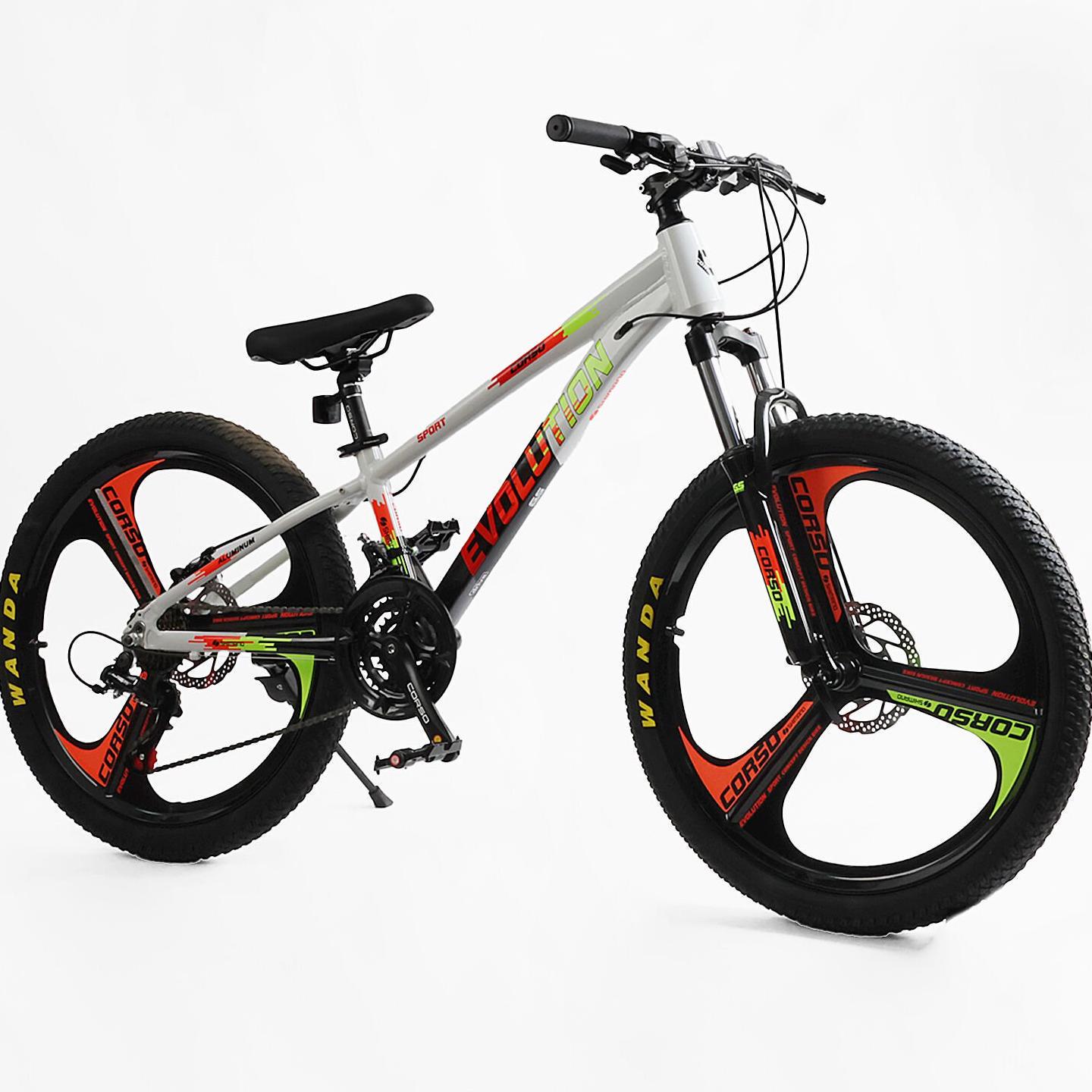 Велосипед горный подростковый алюминиевый Corso Evolution 24" литые диски рама 11" Белый - фото 2 Велосипед горный подростковый алюминиевый Corso Evolution 24" литые диски рама 11" Белый - фото 2