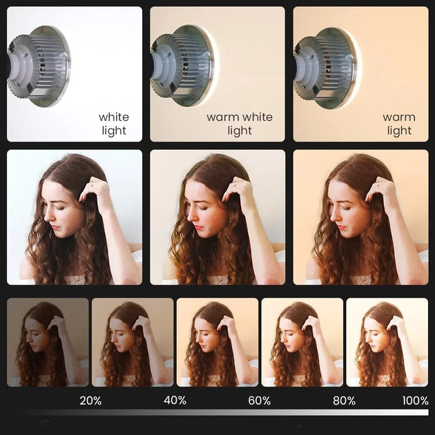 Лампа светодиодная с пультом для фото/видеосъемки 85W E27 3000-6500 K (26139047) - фото 10