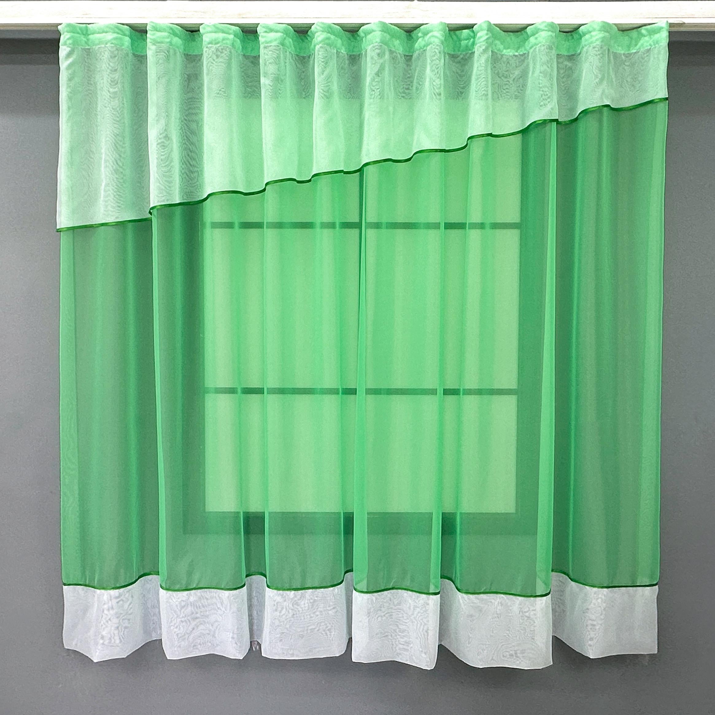 Тюль кухонный  VR-Textil №047к 270х170 см Мятный/Белый (52-1173)