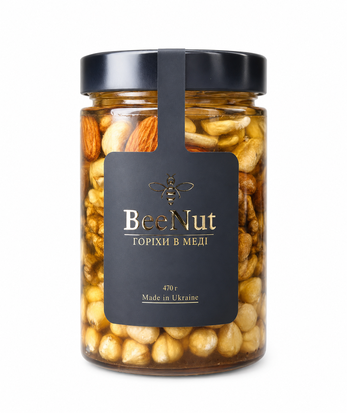 Ассорти орехов в меде BeeNut фундук/кешью/миндаль/грецкий орех 470 г