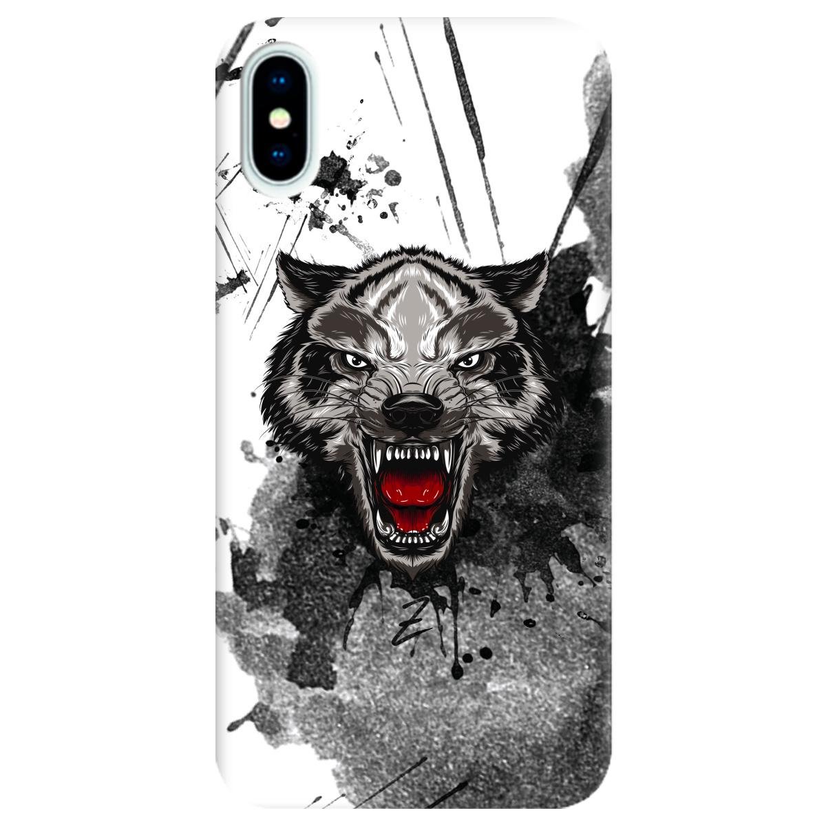 Силіконовий чохол Zorrov для Apple iPhone X - Angry-Wolf (10290050153033619)