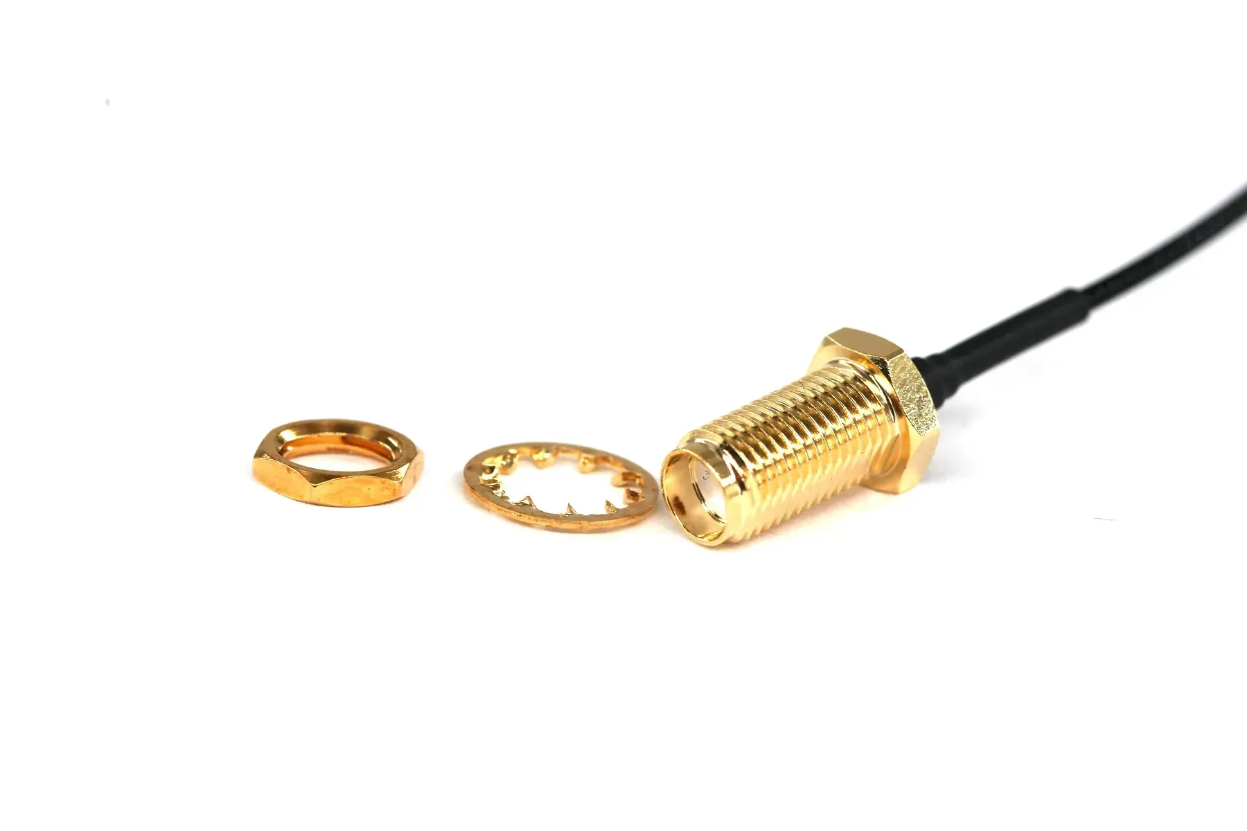 Кабель-переходник SMA Female Bulkhead IPEX MHF1 для кабеля 1.37 мм Желтый (3.02.080.1123)