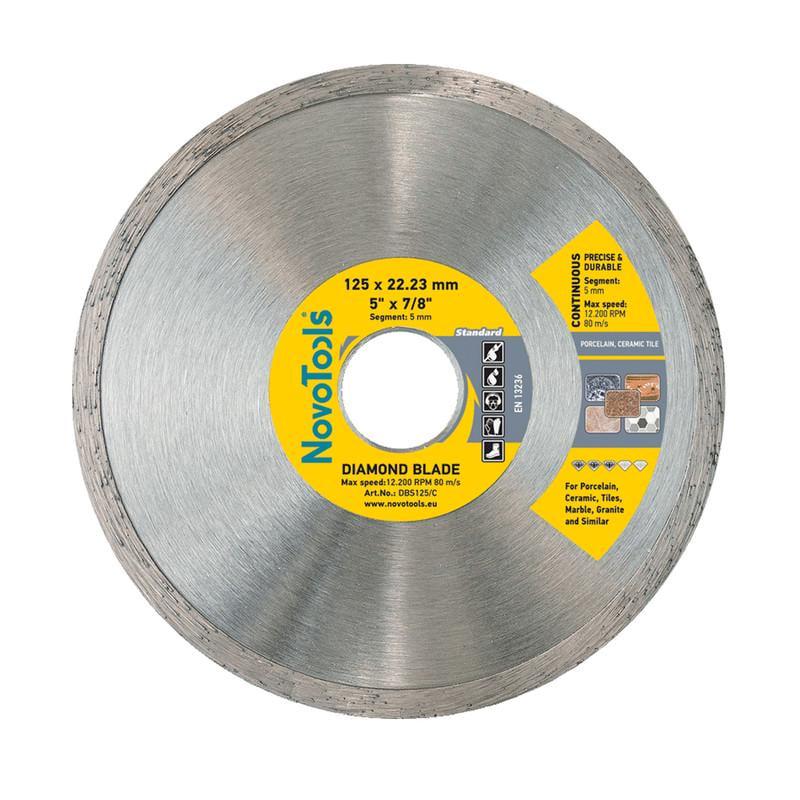 Диск алмазный отрезной NovoTools Standard DBS125/C 125x5x22,2 мм по бетону/камню/кирпичу/граниту (INKRUM00TF125050P0)