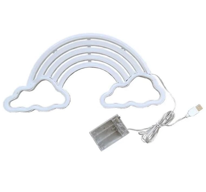 Светильник настольный Cloud&Rainbow Радуга и облака на батарейках и USB неоновый светодиодный Светильник настольный Cloud&Rainbow Радуга и облака на батарейках и USB неоновый светодиодный